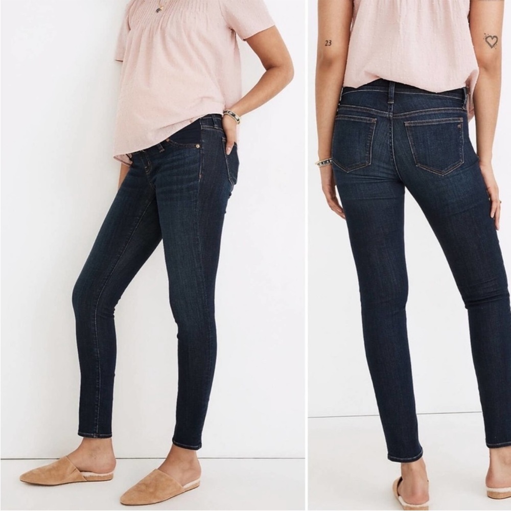 MADEWELL Maternity Side-Panel Stretch Skinny Jeans Dark Wash Size 28